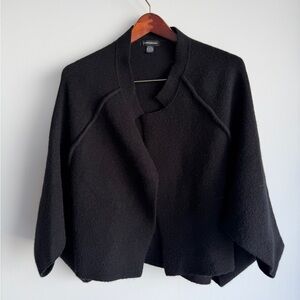 Anthropologie Black Open-Front Knit Poncho Sweater